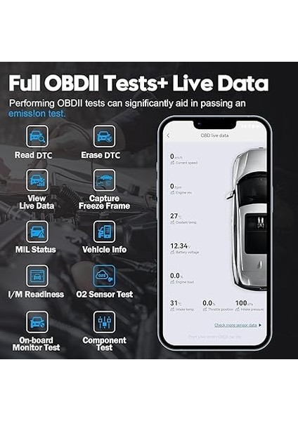 Advancer AD20 Pro Obdıı Tarama Aracı iPhone ve Android, 2023 Yeni Gelişmiş Kablosuz Obd2 Kod Okuyucu ile Tam Sistem Tanılama, Bakım Işığı Sıfırlama, Kontrol Motor Işığı Açık modelleri
