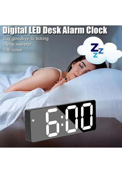 Çalar Saat, LED Ekran, Dijital Ayna, Pilli, Çift Amaçlı, Erteleme, Gece Modası, Yatak Odası ve Ofis Için Uygun (Beyaz), Universel, SFM550 fırsatları