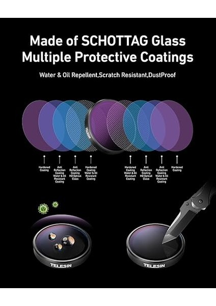 Djı Action 3 Için Kamera Lensi Takma Seti, 4'lü Paket Cpl ND32 ND16 Nd8 Polarize Nötr Yoğunluk Hd Filtre Lens Koruyucu Kapak Djı Aksiyon Aksesuarları Için fırsatları