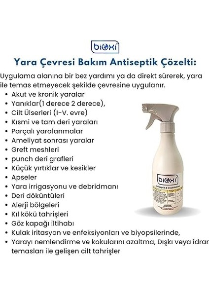 Antiseptik & Dezenfektan 500 ml (El-Cilt ve Yara Bakım) / Hipokloröz Asit (Hocl) Bazlı fiyatları