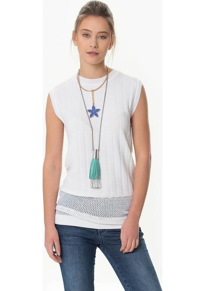 Bel Detaylı Triko Beyaz Y1672015_002