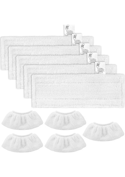 10 Mikrofiber Bez Seti, Buharlı Temizleyici Aksesuarı, Easyfix Sc 2, Sc 3, Sc 4, Sc 5, Yıkanabilir Bezler (5 Zemin Başlığı + 5 El Başlığı)