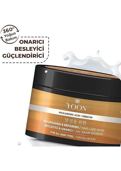 Keratin & Hyalüronik Asit Içeren Saç Maskesi, Hasarlı Aşırı Yıpranmış Saçları 360° Yoğun Onarıcı ve Besleyici Saç Bakım Maskesi 250ML fırsatları