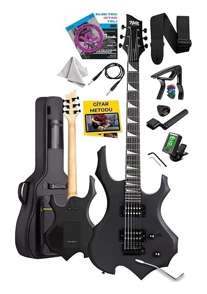 Force Masif Ağaç Üst Seviye Elektro Gitar H-H Profesyonel Full Set Aksesuarlı fiyatları