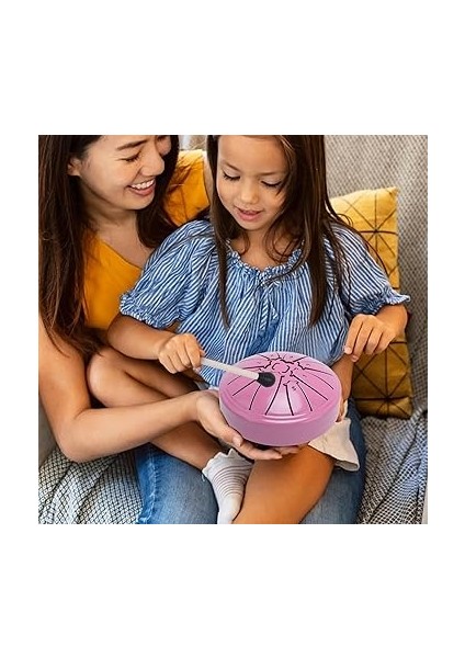 -Drum, Mini Çelik Dil Davul Çok Yönlü 4 Inç Zarif 8 Notlar Uygulama Için Trumstick ile (Pınk) modelleri