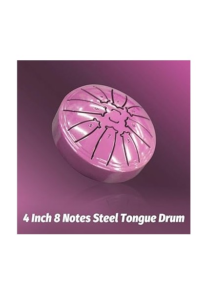 -Drum, Mini Çelik Dil Davul Çok Yönlü 4 Inç Zarif 8 Notlar Uygulama Için Trumstick ile (Pınk) fırsatları