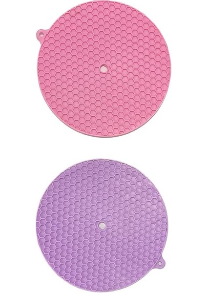 Kavanoz Açacağı Tutucu - 2 Adet Silikon Tencere Tutacağı Şişe Konserve Açacağı Saksılar ve Tavalar Için (Lila ve Pembe)