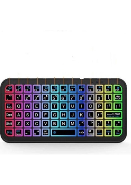 Mini Klavye Smarttv Işıklı Bluetooth Kablosuz Televizyon Ps3 Dizüstü Tabletler ve Telefonlar Için