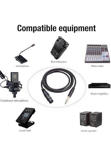 Xlr Dişi - 1/4 Inç Kablo, Ağır Hizmet 3pin Xlr - 6.35MM Fiş Stüdyo ve Canlı Performans, Dengeli Ara Bağlantı Kablosu (#2) fırsatları