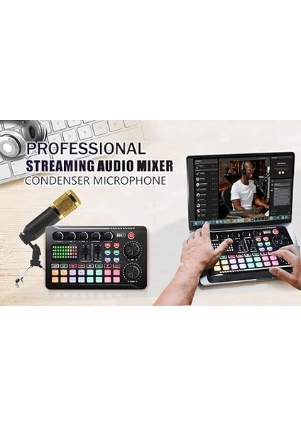 Podcast Mikrofon Paketi, F998 Canlı Ses Kartı Kiti ile BM-800 Kondansatör Mikrofon, Pc Telefon Stüdyo Kaydı ve Yayıncılığı Için Ses Değiştirici ve Mikser F998+ALTIN Mikrofon+Ayarlanabilir Kol fiyatları