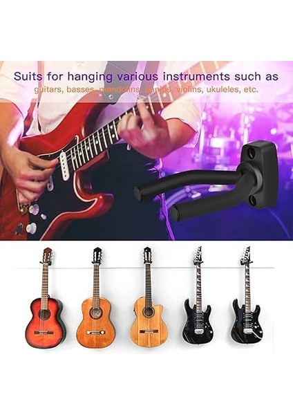 4 Adet Gitar Askıları Duvara Montaj Gitar Tutucu Gitar Ukulele Bas Desteği Ekran fırsatları