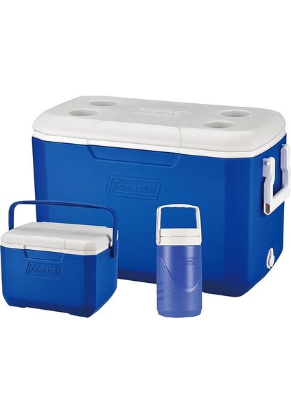 Cooler Box Combo 3'lü Set, Poly-Lite 48QT + Performance Serisi 6 Kişilik Cooler, 0,5 Litre Su Matarası