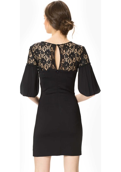 Dantel Detaylı Elbise Siyah Y9911004_001 indirimleri