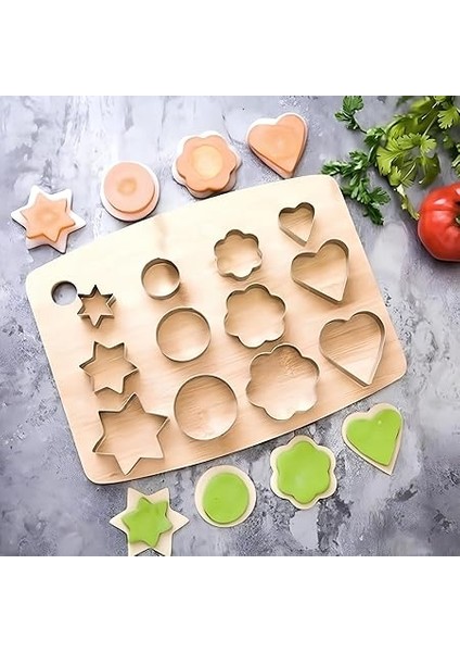 12 Parça Paslanmaz Çelik Kurabiye Kalıbı Seti – Kalp, Yıldız, Çiçek ve Daire Şekilli 301 Kalite Metal Hamur Kesici – Dayanıklı ve Hijyenik Kurabiye Şekillendirici modelleri