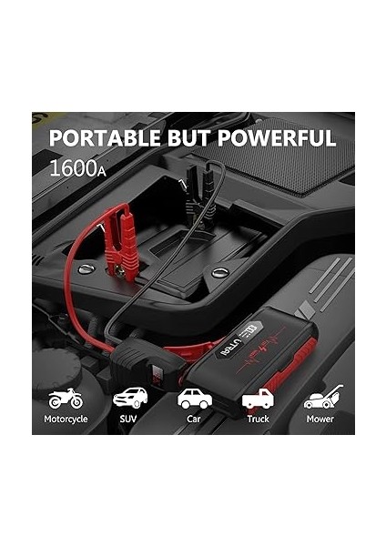 Jstar 3 20000MAH 1600A Jump Starter LCD Ekranlı Taşınabilir Akü Takviye Cihazı ( Çanta + Powerbank + LED Lamba) indirimleri