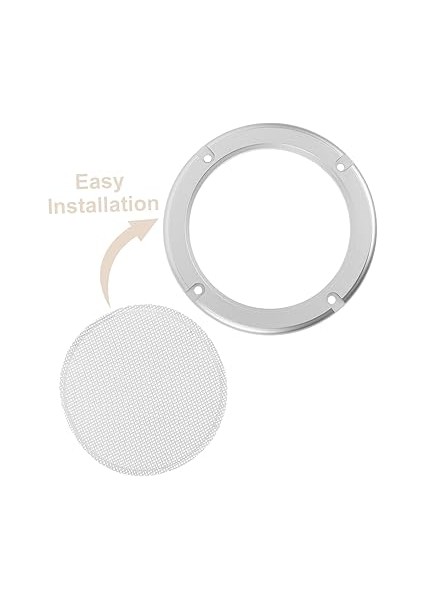 2 Adet Akustik Dekoratif Yüzük Konuşmacı Izgara Örgü Koruyucusu Subwoofer Kapağı Metal Izgara Hoparlör Koruyucu Kapak Hoparlör Gözenekli Izgara Plastik Halka + Demir Ağı Gümüş modelleri