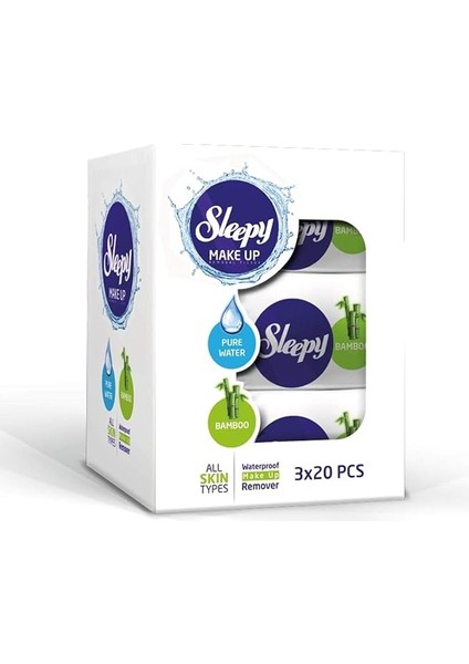 Makyaj Temizleme Mendili Bamboo 3X20 Adet
