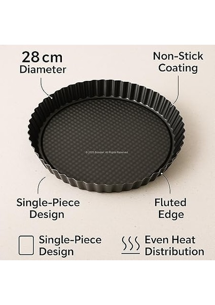 28 cm Yuvarlak Meyve Turtası Kalıbı – Siyah Metalik Yapışmaz Kaplamalı Turta ve Kiş Kalıbı – Eşit Isı Dağılımlı – Kolay Temizlenebilir – Fırın Güvenli fırsatları