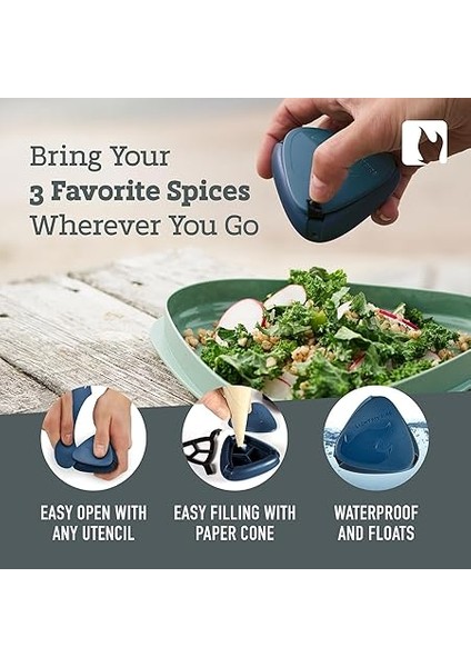 My Fire Tuzluk, Karabiberlik, Kapaklı, Kamp Baharatlığı, 3 Bölmeli, Mini Tuzluk, Karabiber, Baharat Kutusu, To Go Dış Mekan Için, Su Geçirmez fırsatları