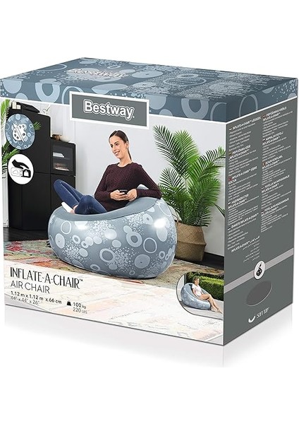 Şişirilebilir Sandalye Hava Sandalyesi 1.12M x 1.12M x 66CM fırsatları