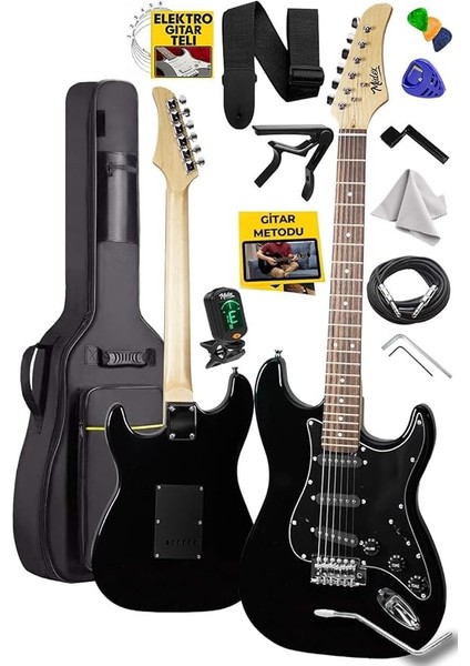 RPH-30BK Gül Klavye Strat Kasa Sss Elektro Gitar Seti