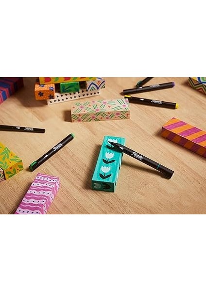 Creative Marker Akrilik Boya Kalemleri | Yuvarlak Uçlu Su Bazlı Boya Kalemi | Mürekkep Kağıda Geçirmez ve Çoğu Yüzey Üzerine Yazar | 5 Adet modelleri