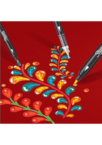 Creative Marker Akrilik Boya Kalemleri | Yuvarlak Uçlu Su Bazlı Boya Kalemi | Mürekkep Kağıda Geçirmez ve Çoğu Yüzey Üzerine Yazar | 5 Adet indirimleri