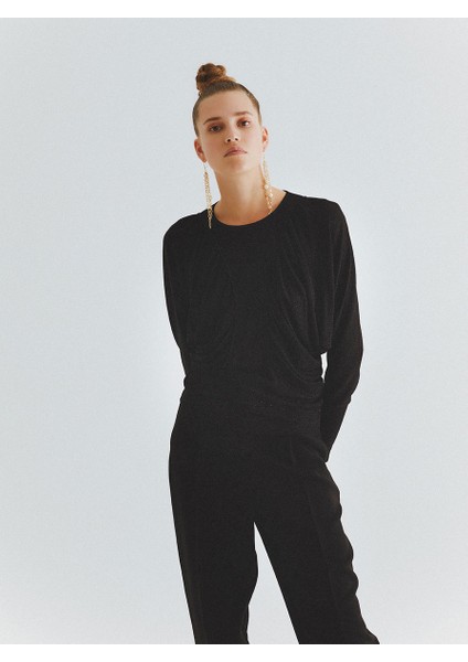 Büzgülü Bluz Siyah K2013049_001 fiyatları