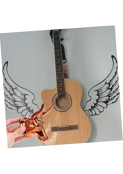 1 Takım Boğa Başı Gitar Gitar Monitör Standları Ukulele Duvarı Bas Ukulele Dekoratif Duvar Kancası Gitar Askısı Duvar Kancası Kapı Havlu Askısı Gitar Braketi Golden Karın Kası fiyatları