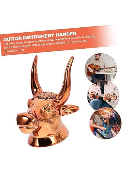 1 Takım Boğa Başı Gitar Gitar Monitör Standları Ukulele Duvarı Bas Ukulele Dekoratif Duvar Kancası Gitar Askısı Duvar Kancası Kapı Havlu Askısı Gitar Braketi Golden Karın Kası indirimleri