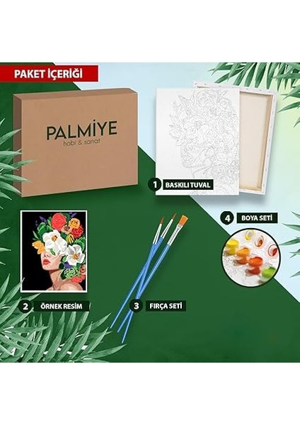 Hobi Sanat Sayılarla Boyama Tuval Seti Fırça Boya Dahil (Çıtalı) 40X50 cm - Serçe fiyatları