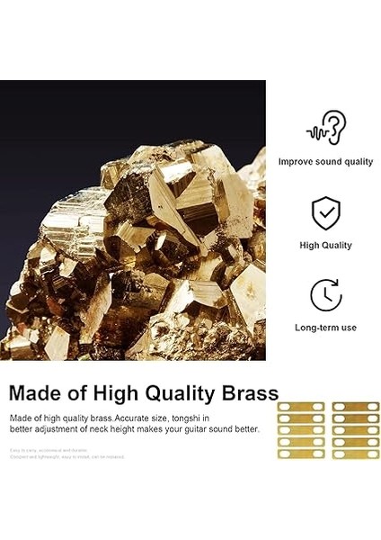 8 Parça Gitar Boyun Şimleri 4 x 0,2 Mm, 2 x 0,5 mm ve 2 x 1 mm Kalınlık Pirinç Şim, Gitar ve Bas Cıvata Boyun Onarımı, Altın indirimleri
