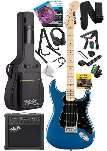 RPH-30BL-25AMP Maple Klavye Sss 25W Amfili Elektro Gitar Seti