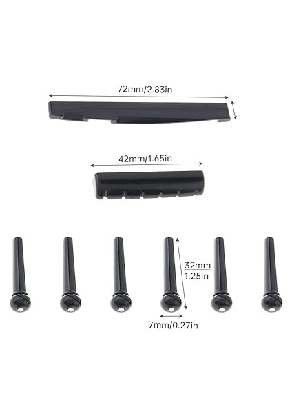 Akustik Gitar Köprü Pimleri Eyer Somun Seti, Köprü Pimleri ve Eyer ve Somun Yedek Parçalar 6 Dize Akustik Gitar modelleri