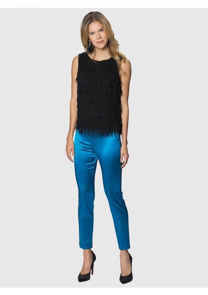 Kısa Paçalı Parlak Pantolon Petrol K1812050_010 fiyatları