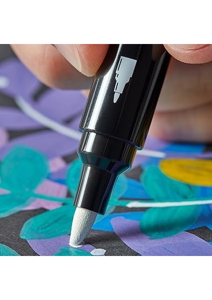 Akrilik Markör, Yuvarlak Uç, Siyah indirimleri