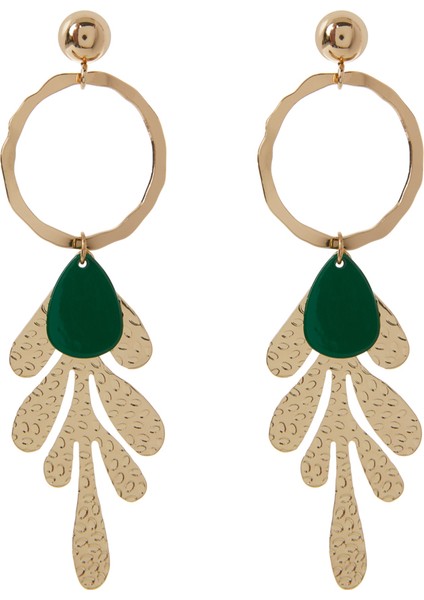 Yaprak Desenli Küpe Standart Renk K2086132_089