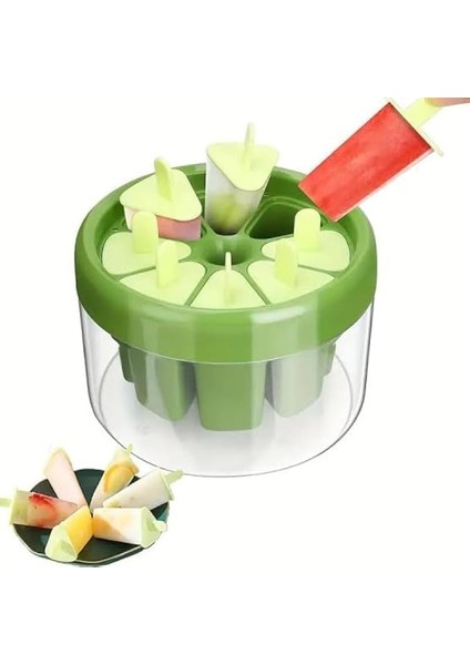 8 Bölmeli Dondurma Kalıbı, 8 Hazneli Meyve Kokteyl Buz Dondurma Kalıbı
