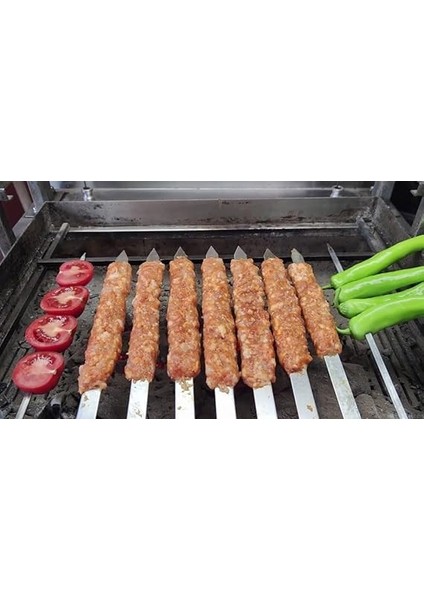 6 Adet Profosyonel Paslanmaz Metal Kıyma Şiş (Adana-Urfa-Antep Kebap Şişi) modelleri