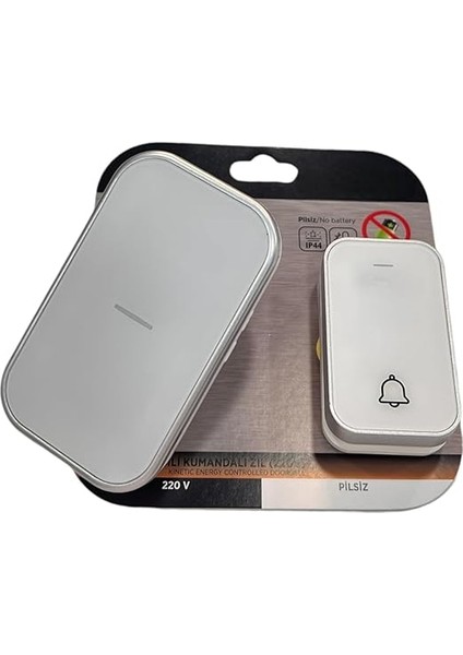 Enerjili Kapı Zili Pilsiz Şarjsız Kablosuz Fişi Prize Tak Çalıştır Cata Kumandalı Zil Kablosuz Kapı Zili, 38 Farklı Melodi, Pil Gerektirmeyen Kinetik Buton, 150M Mesafe (Beyaz) fiyatları