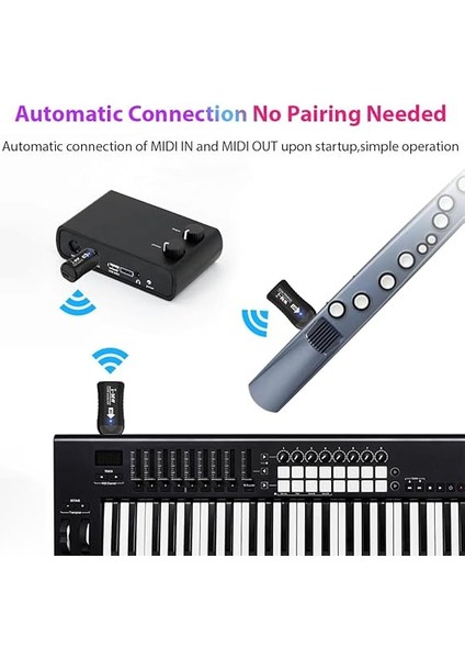 Mıdı Adaptörü Ses Verici Alıcısı Hz Ultra Düşük Gecikmeli Dahili Sessiz Taşınabilir Mıdı Konnektörü Nefesli Çalgılar Gitar Dijital Piyano Klavye Için fırsatları