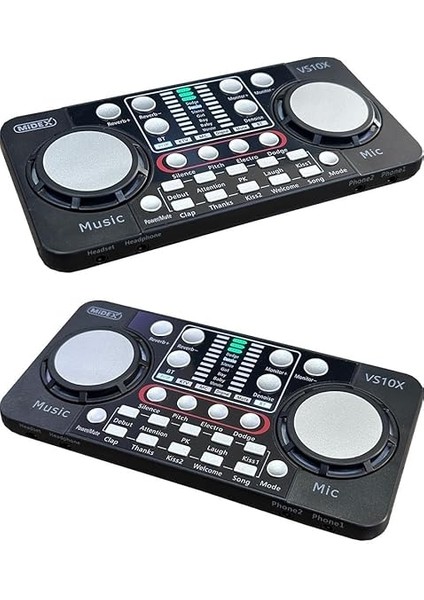 VS10X Üst Seviye Stüdyo Kayıt Canlı Yayın Bluetooth ve Şarjlı Ses Kartı Efektli Radyo Mikseri (Telefon ve Pc Podcast) fiyatları