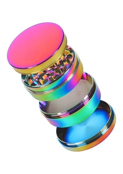 50 mm 4 Katmanlı Mıknatıslı Çinko Alaşım Herbal Grinder Baharat Bitki Ot Tütün Öğütücü Renkli fırsatları