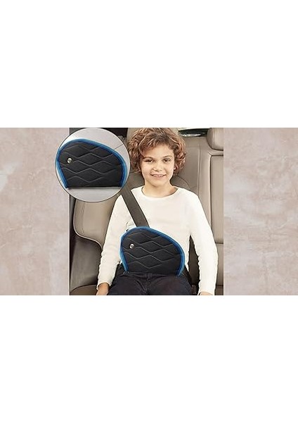 Emniyet Kemeri Düzenleyici ve Tutucu Emniyet Kemer Pedi,boyun Kesme Önleyici,çocuk Emniyet Kemer Rahatlatıcı,oto Kemer Kılıfı,yüksek Kaite(Siyah Renk)(Mavi Renkli Kenar Şeritli) fiyatları