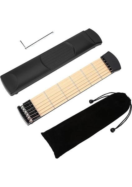 Fret Cep Gitar, Taşınabilir Cep Gitar Ahşap Mini Gitar Gitarist Için Saklama Çantası Için Altıgen Anahtar ile