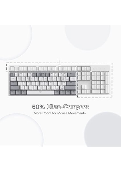 K617-RGB 16,8 Milyon Rgb Aydınlatma, Red Switch Fizz%60 Q Türkçe Kablolu Mekanik Oyuncu Klavyesi Beyaz Gri fırsatları