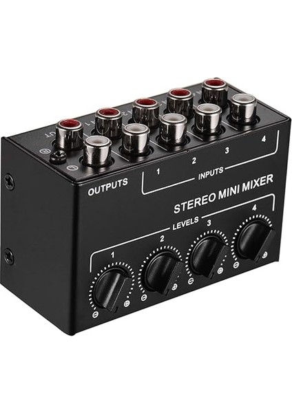 4 Kanallı Rca Girişli Mini Stereo Ses Mikseri Ayrı Ses Kontrolleri Tam Metal Kabuk modelleri