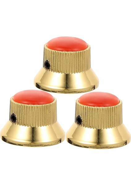3 Parça Gitar Kolları Elektro Gitar Amfisi Bas Amplifikatörü Bas Gitar Amfisi Bas Gitar Düğmeleri Amplifikatör Için Elektrik Gitar Bas Düğmesi Potansiyometre Topuzu Golden