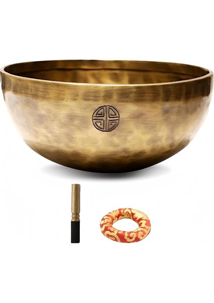 Bless El Yapımı Tibet Şarkı Kase Seti - Yoga, Çakra Şifa, Ses Terapisi, Stres Giderici, Farkındalık ve Ev Dekoru Için Dolunay Nepal Meditasyon Ses Kasesi (12 Cm)