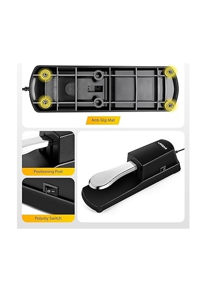 Sustain Pedal, Evrensel Piyano Ayak Pedalı, Polarite Anahtarı, Dijital Piyano, Elektronik Klavye, Mıdı Klavye, Elektronik Org, Sentezleyici Için Klavye Pedalı, Sürdürme Pedalı, 1.6m Kablo modelleri